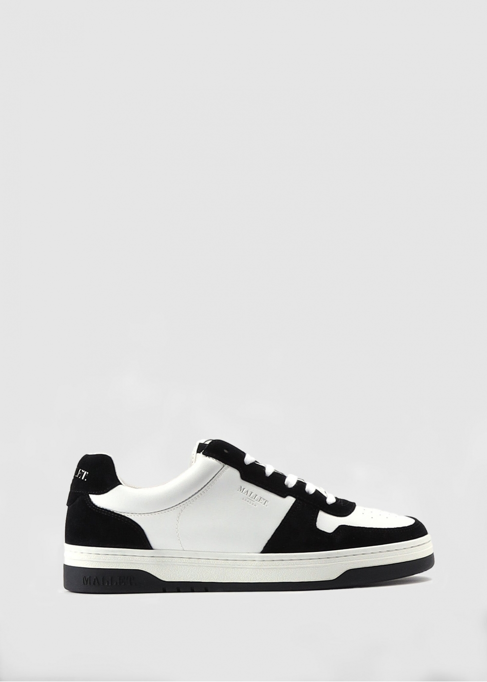 Mallet Mens Bentham Court Trainers In White Black
