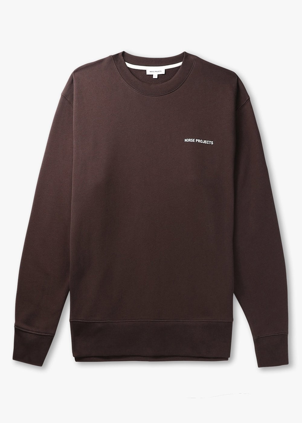 Norse Projects Mens Arne Relaxed Organic Logo Sweatshirt In Heathland Brown