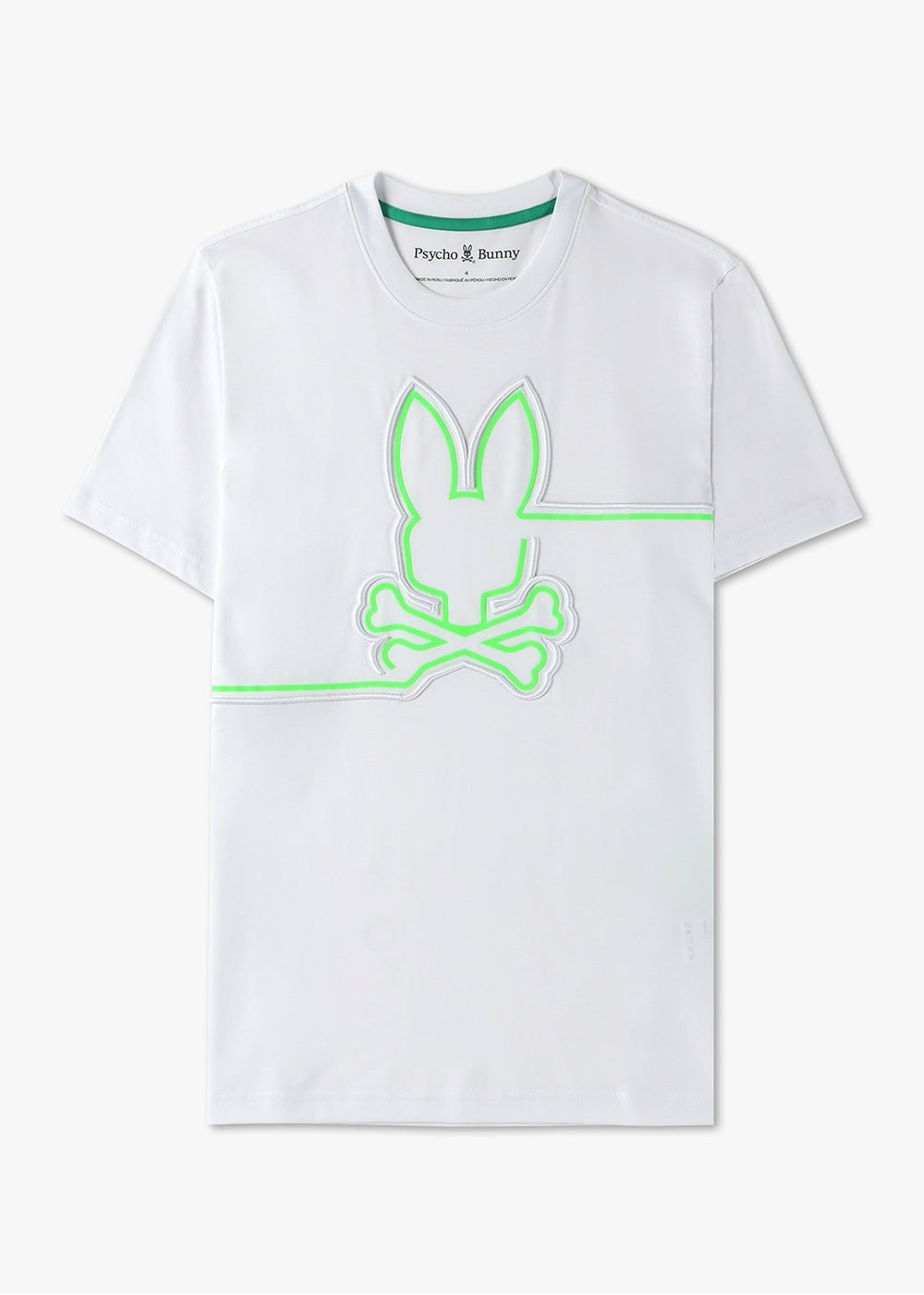 PSYCHO BUNNY Mens Chester Embroidered Graphic T-shirt In White