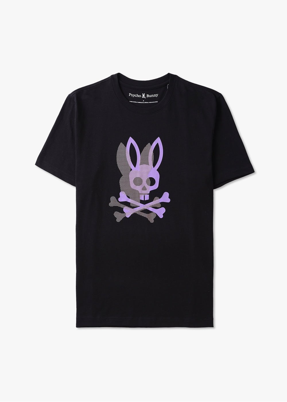 PSYCHO BUNNY Mens Chicago Hd Dotted Graphic T-shirt In Black