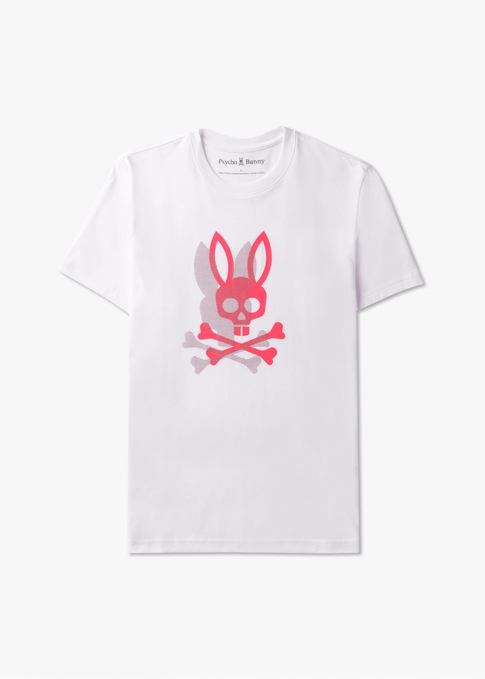 PSYCHO BUNNY Mens Chicago Hd Dotted Graphic T-shirt In White