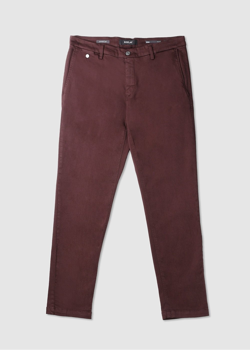 Replay Mens Benni Chino Hyperflex X-lite Trousers In Old Wine