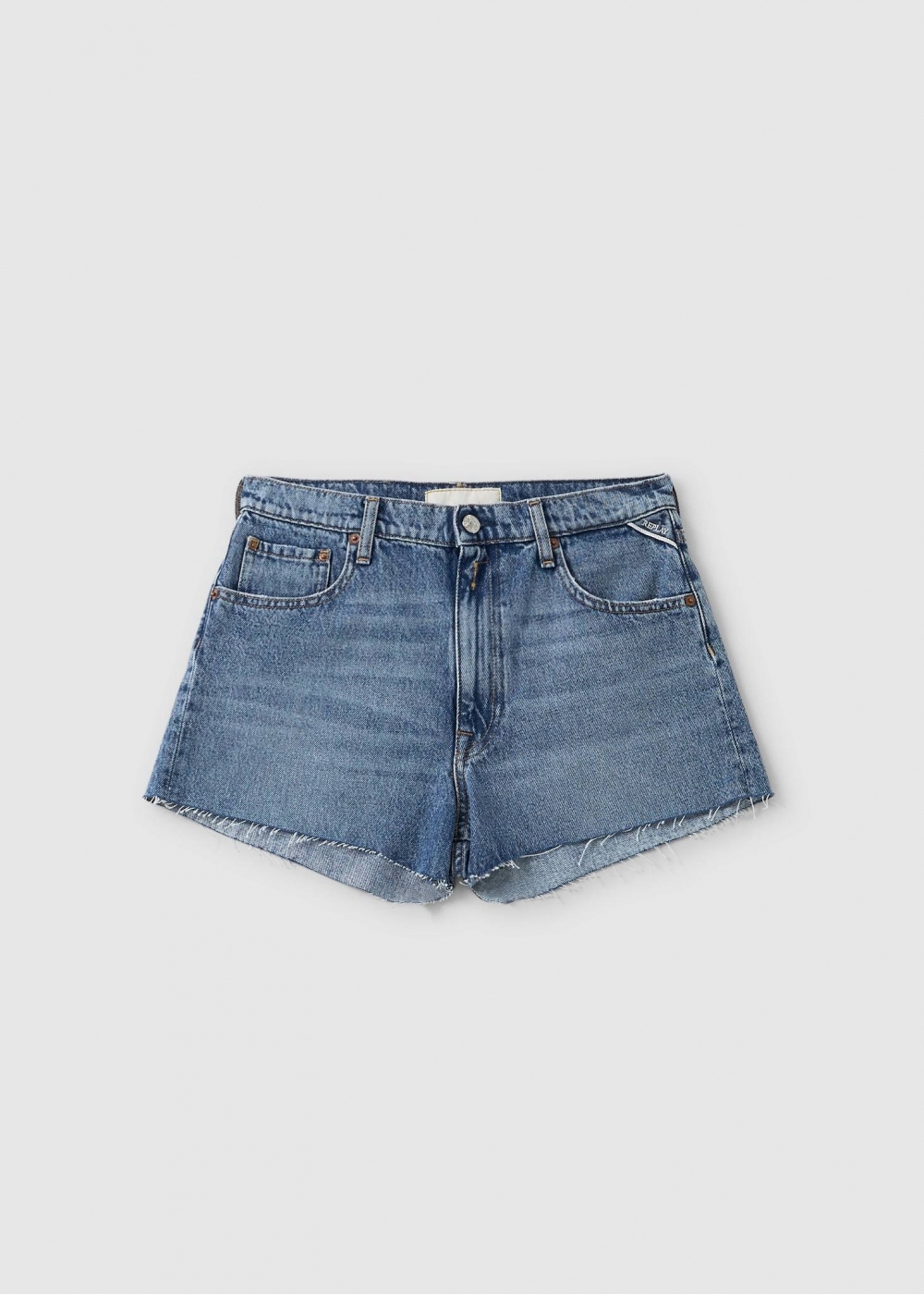 Replay Womens Rose Label Shorts In Light Blue