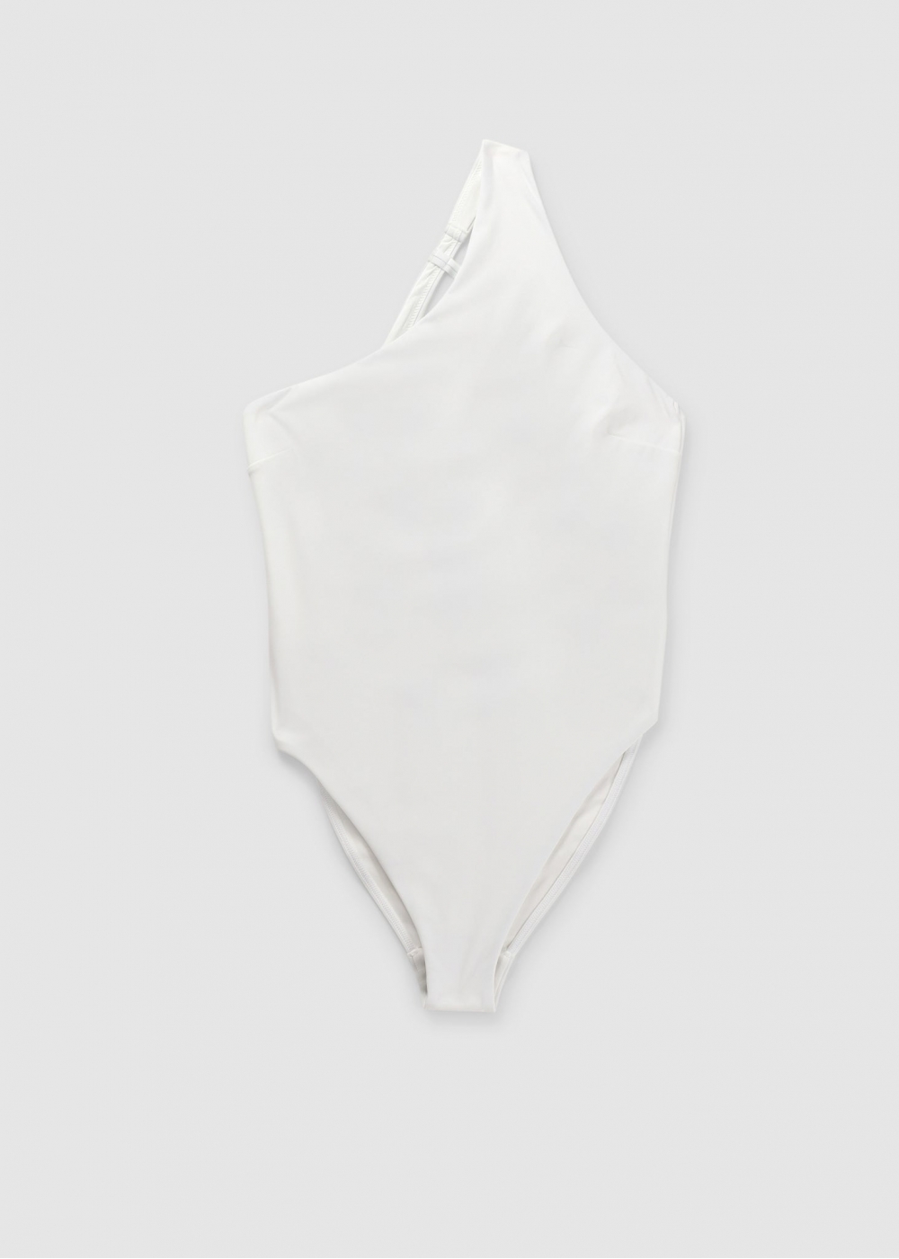 Calvin Klein Womens One Shoulder Swimsuit In Classic White