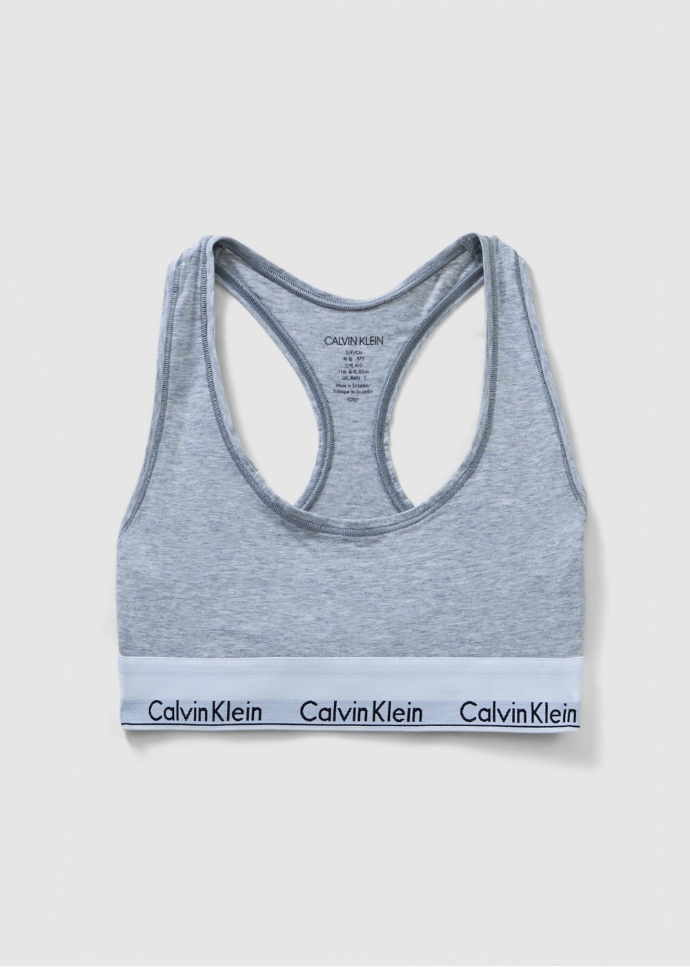Calvin Klein Womens Underwear Modern Cotton Racerback Bralette In Heather Grey