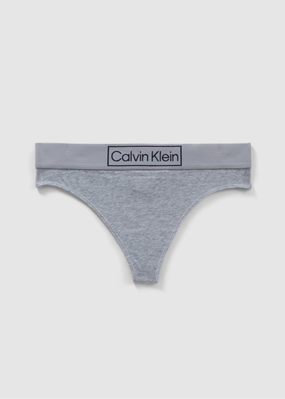 Calvin Klein Womens Underwear Reimagined Heritage Mid Rise Thong In Heather Grey