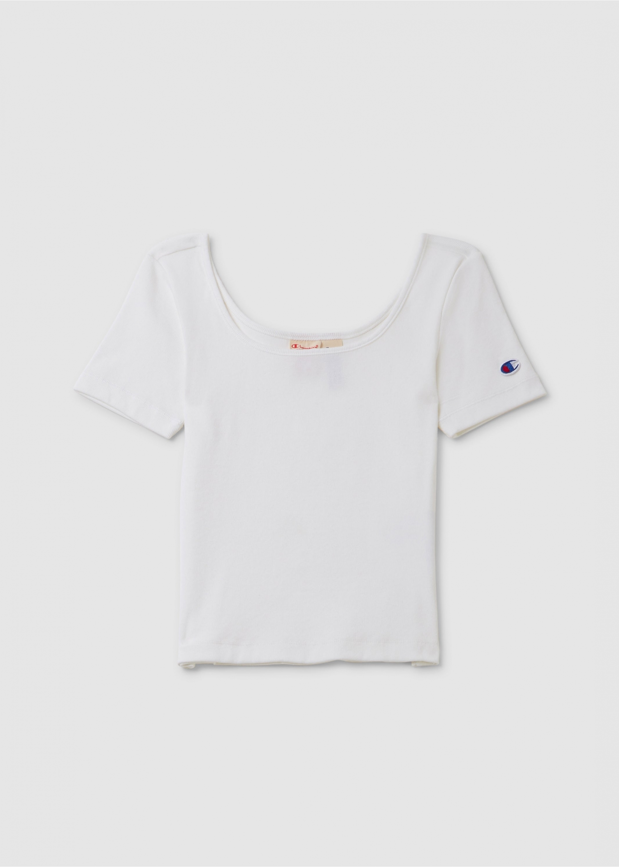 Champion Womens Reverse Weave Sccop Neck Slim T-shirt In White