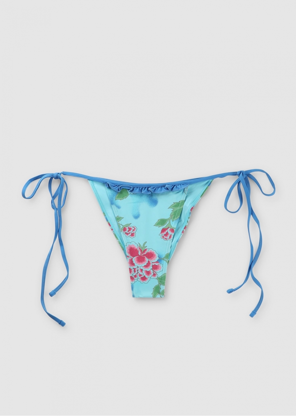 Frankies Bikinis  Womens Camilla Floral Print String Bikini Bottoms In Blue