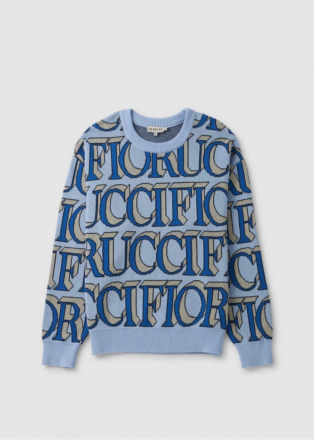 Fiorucci Womens Monogram Oversize Knit Jumper In Blue