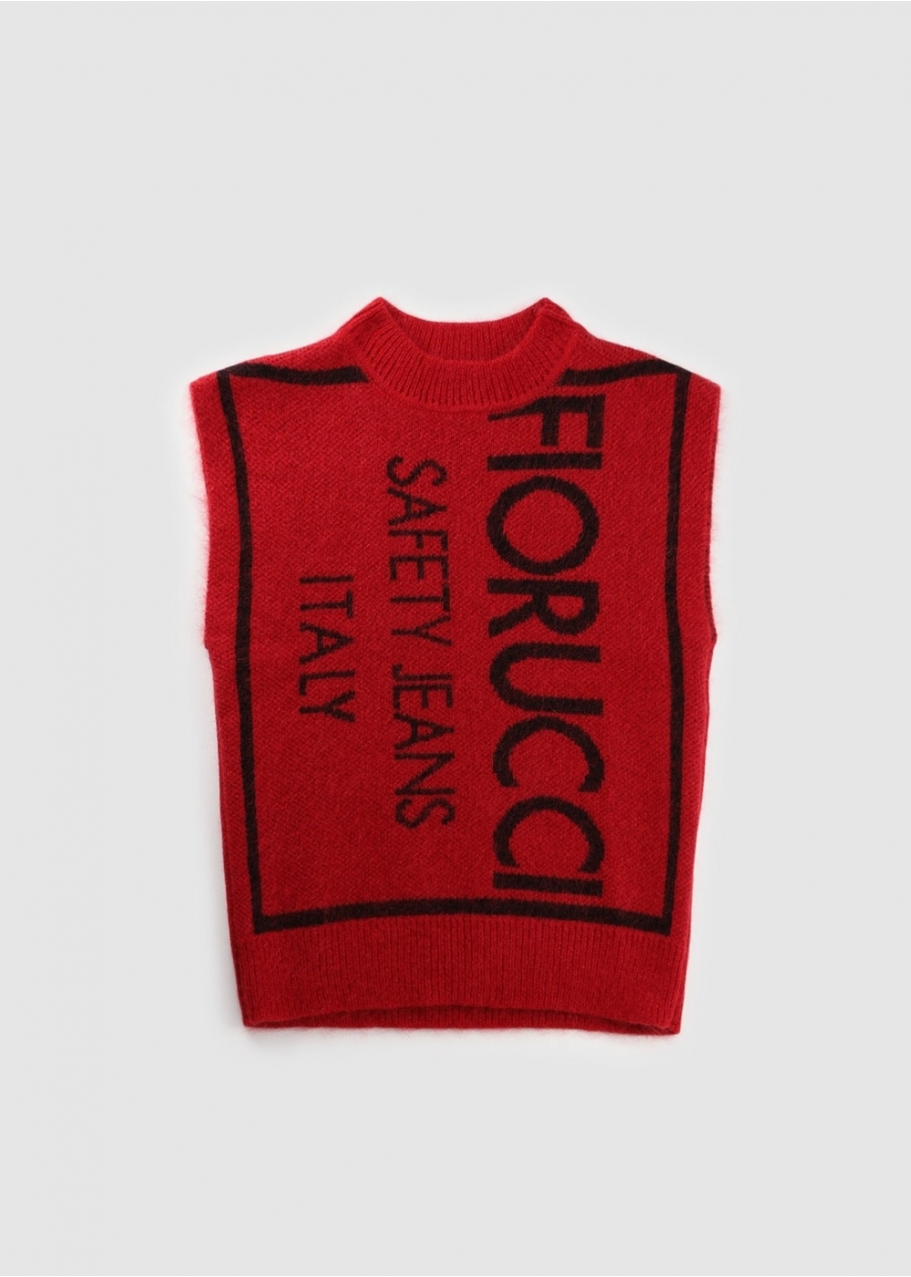 Fiorucci Womens Safety Knit Sweater Vest In Red