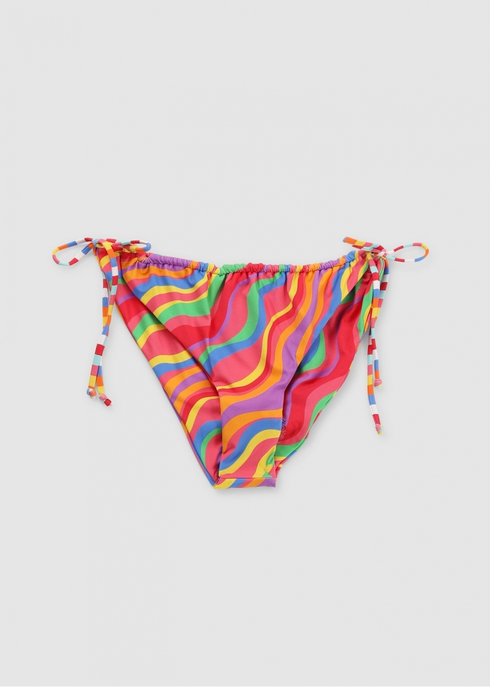 It's Now Cool It's Now Cool Womens Rainbow Gathered Tie Up Bikini Bottoms In Rainbow