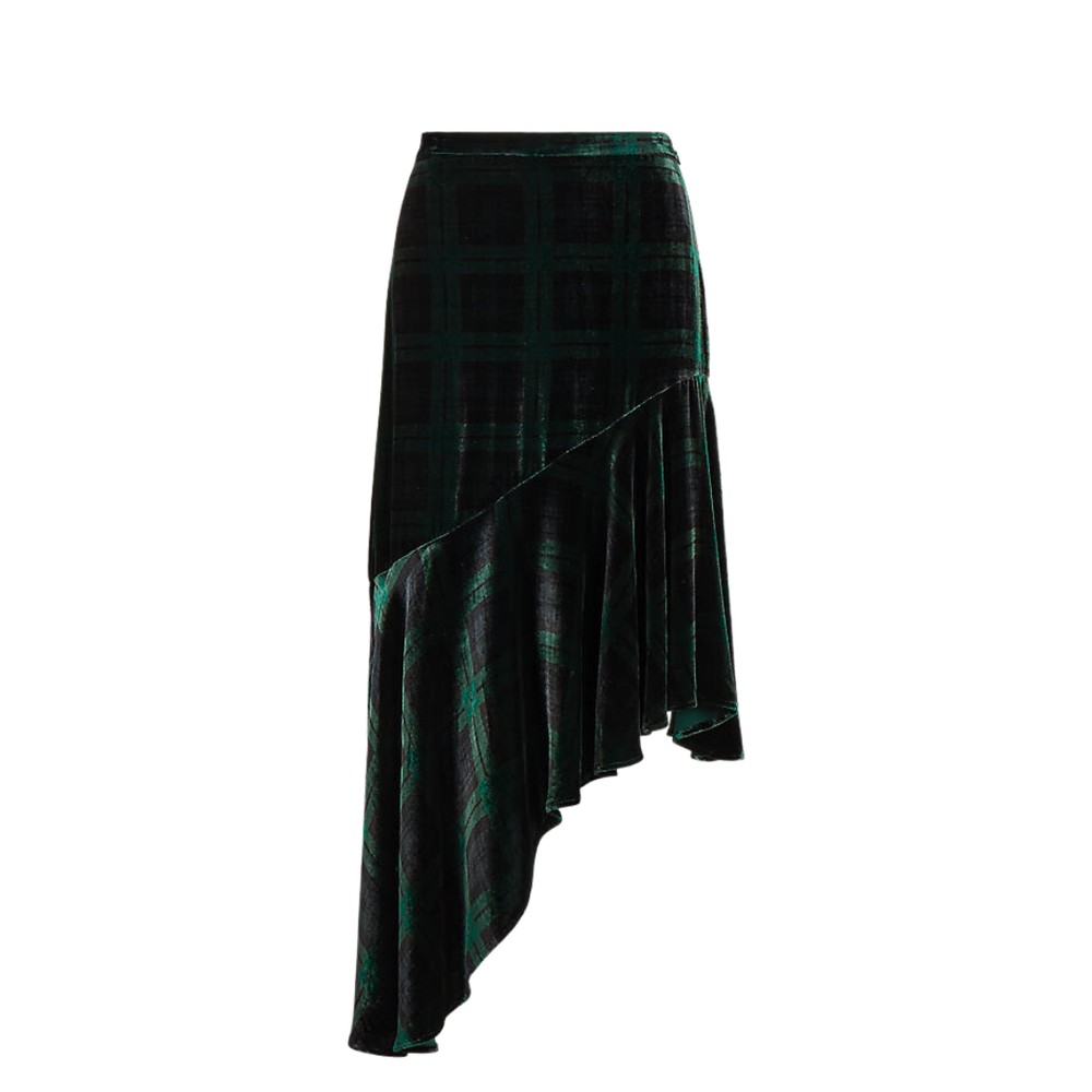 Ralph Lauren Asymmetric Velvet Midi Skirt