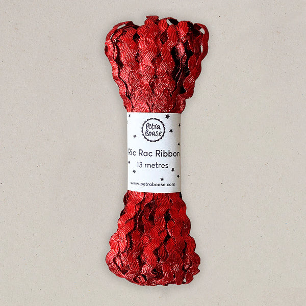 Petra Boase Metallic Ric Rac Ribbon - Ruby Red