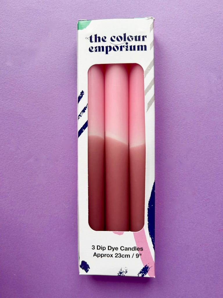 The Colour Emporium Mulberry Coulis Dip Dye Dinner Candle