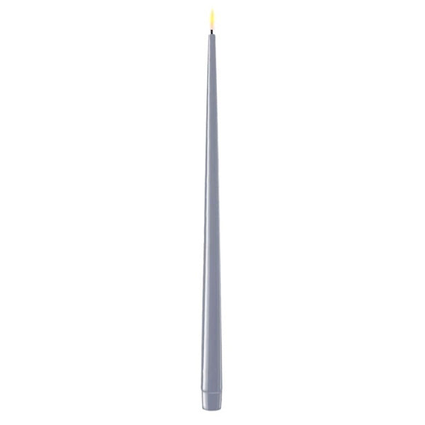 TUSKcollection Dust Blue Pack Of Two Led Taper Candles Tall