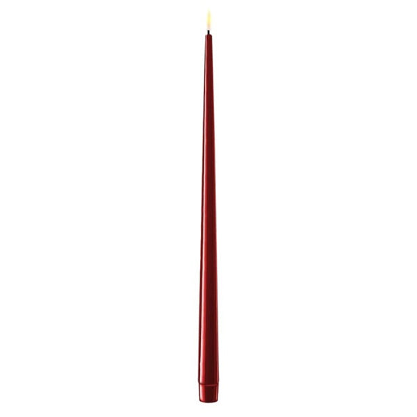 TUSKcollection Bordeaux Red Pack Of Two Led Taper Candles Tall