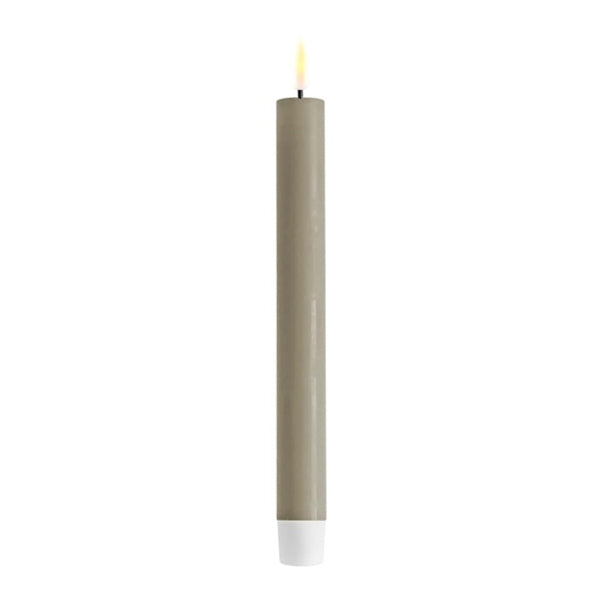 TUSKcollection Sand Grey Pack Of Two Led Dinner Candles Small