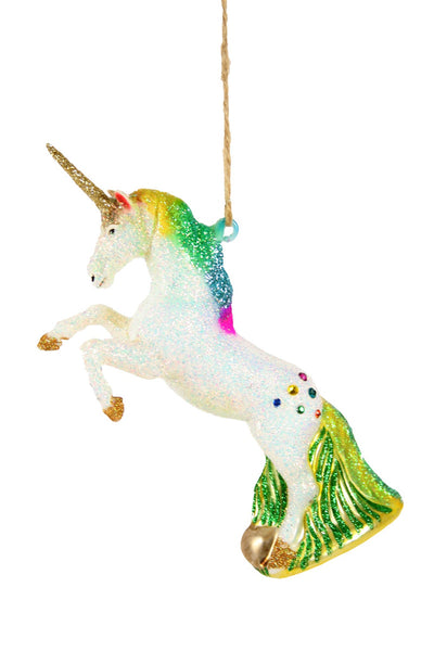 Cody Foster & Co Glittered Rainbow Unicorn Decoration