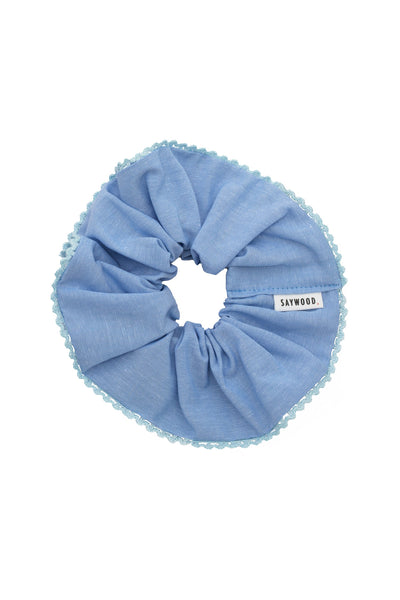 saywood-scrunchie-with-lace-trim-zero-waste-pale-blue-recycled-cotton