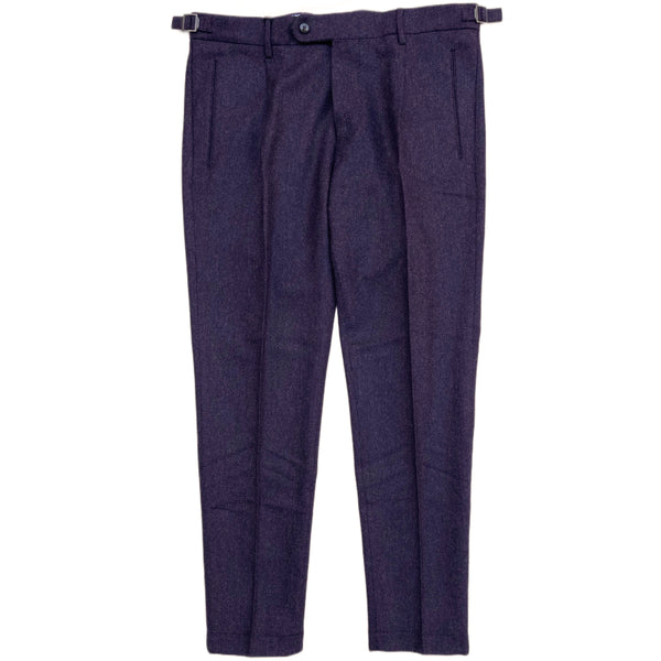 Fresh Wool Pleated Chino Pants In Purple
