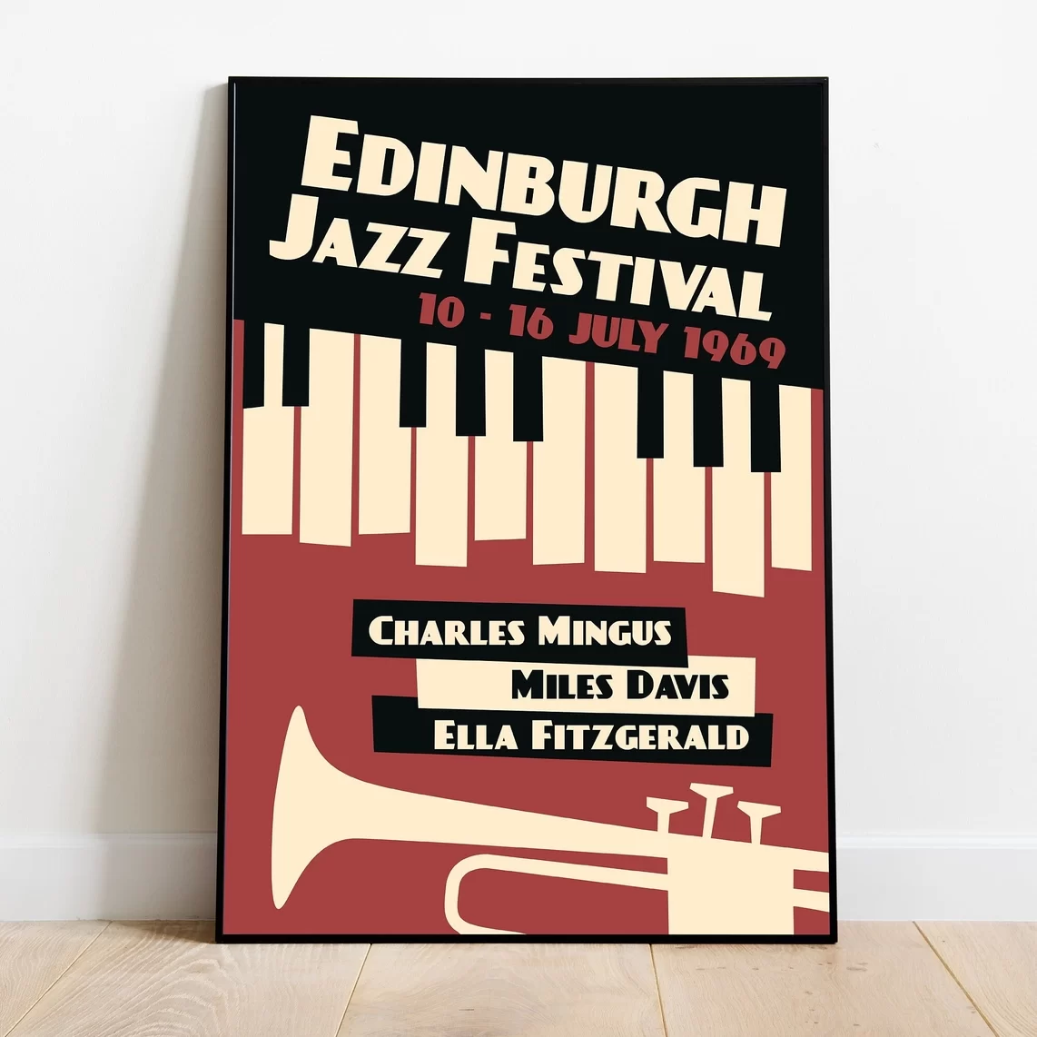 Jafa Orange Ella Fitzgerald and Miles Davis Edinburgh Vintage Jazz Music Print