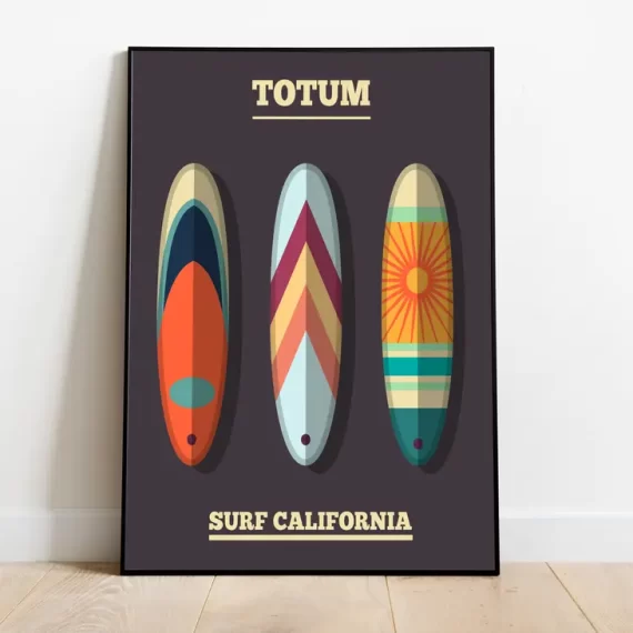 Jafa Orange California Retro Surfboard Print