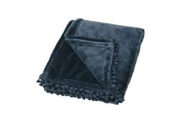 Waltons of Yorkshire Cashmere Touch Soft Throw In Slate Blue