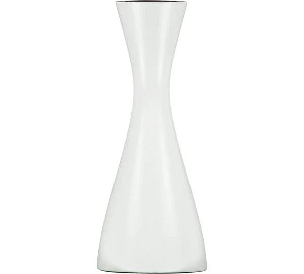British Colour Standard Medium Pearl White Wooden Candle Holder