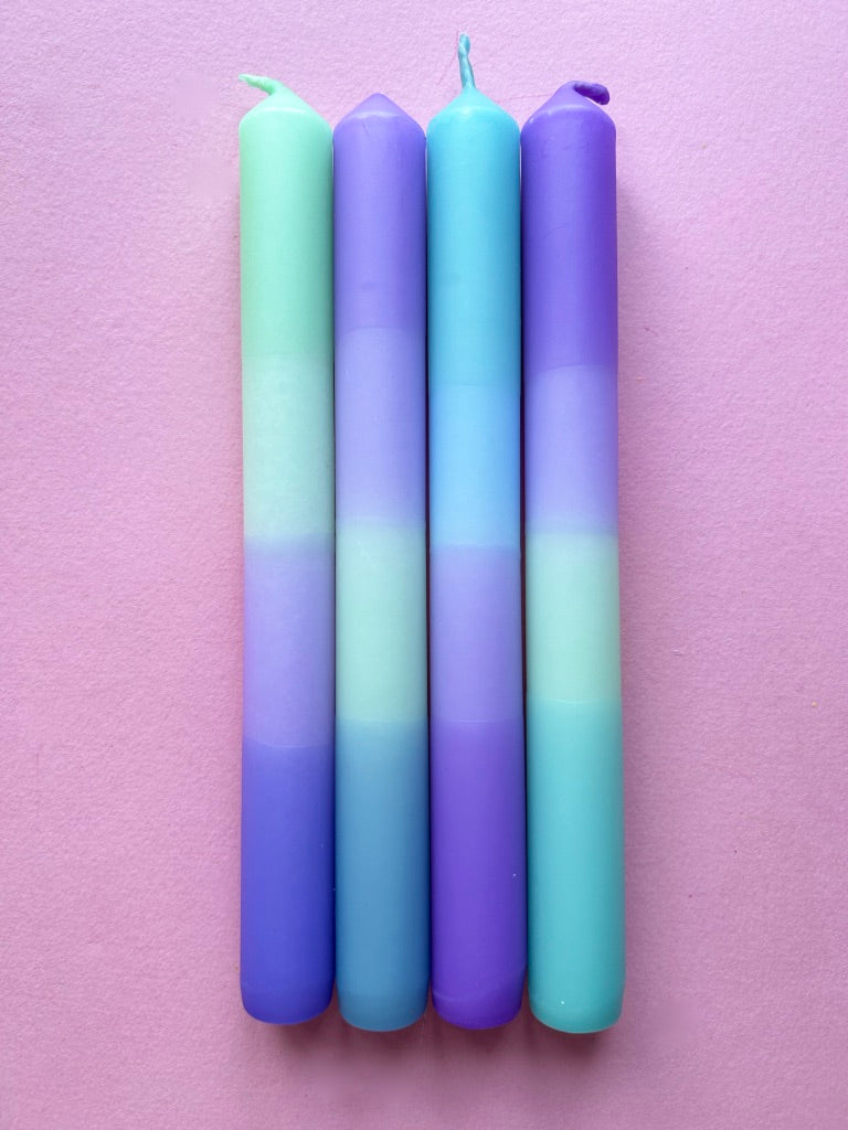 The Colour Emporium Set of 4 Freesias Dip Dye Dinner Candles