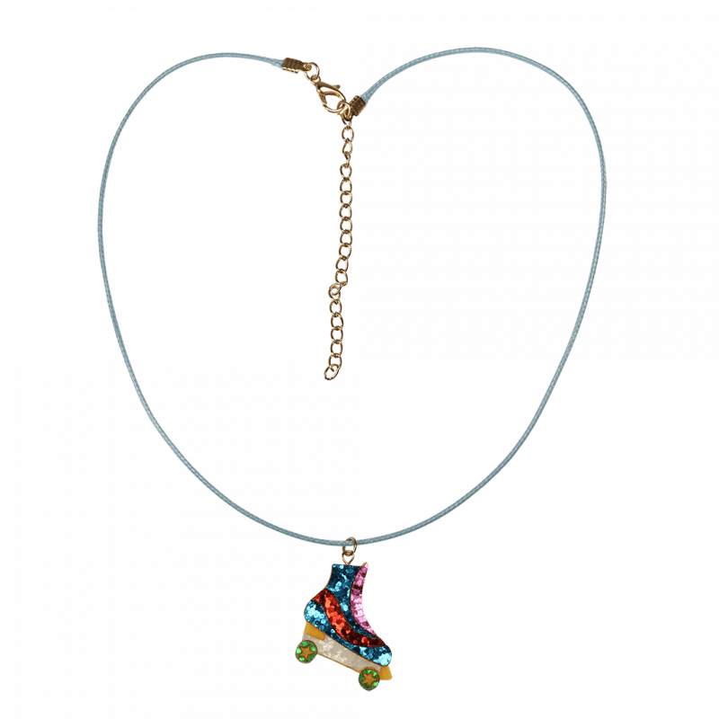 Rex London Roller Skate Glitter Necklace