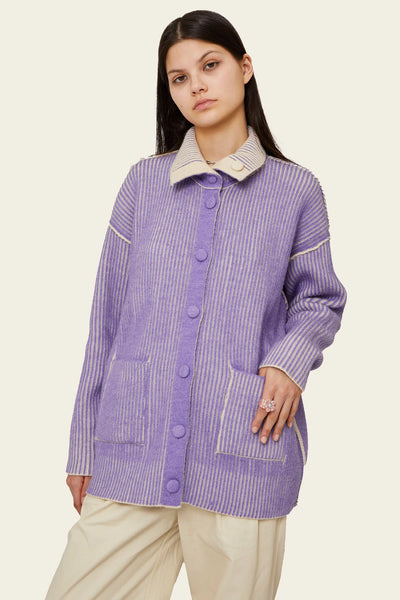 Find Me Now Nan Knit Reversible Jacket - Orchid