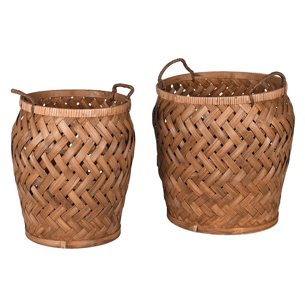THE BROWNHOUSE INTERIORS Set of 2 Rattan Baskets