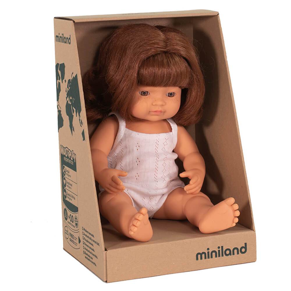 Miniland Caucasian Girl Doll with Red Hair