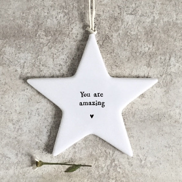 East of India Porcelain Star - You Are Amazing