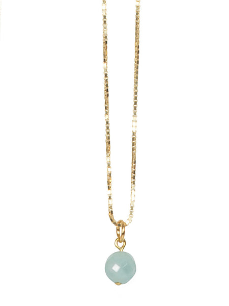 Ellen Beekmans Light Green Shiny Gemstone Pendant Necklace