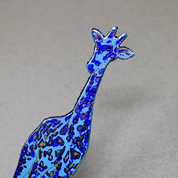 Ark Colour Design Giraffe Leather Bookmark In Cornflower