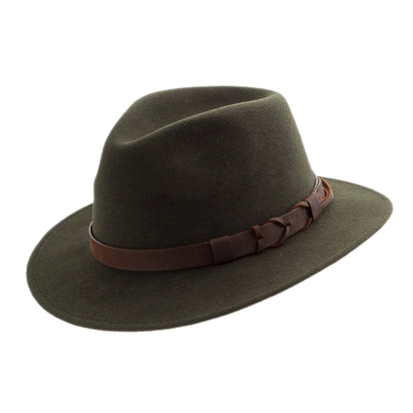 Faustmann Outleaf Wool Traveller Hat -olive / Brown Set