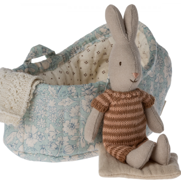 Maileg Rabbit In Carrycot-Brown