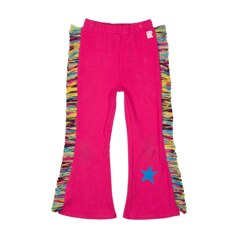 Rock Your Baby Pink Flared Trousers with Fringing 