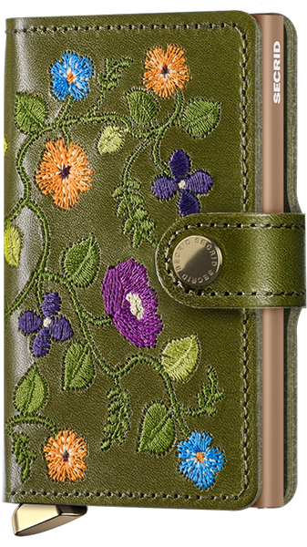 Secrid Premium Miniwallet Stitch Floral Olive