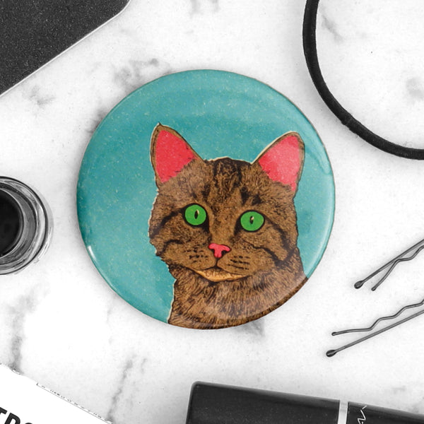 Fawn & Thistle Curious Cat Pocket Mirror