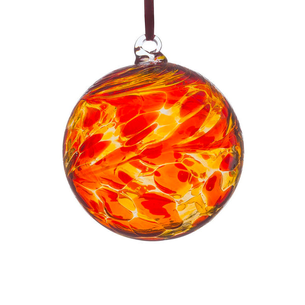 Sienna Glass Glass Bauble In Red & Yellow