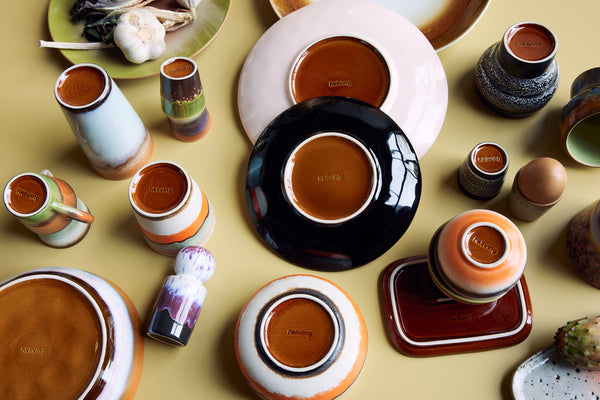 HKliving Ceramic 70's Ristretto Mugs - Set of 4 Pieces