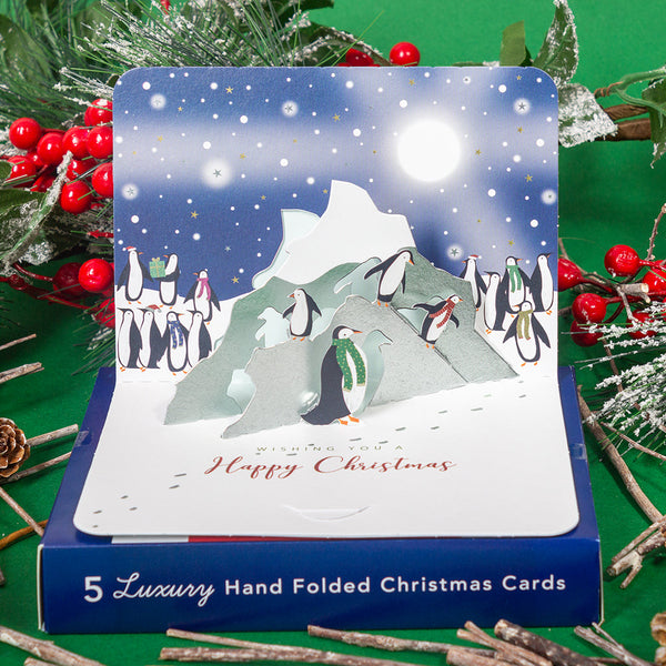 The Art File Christmas Card Pack 3d Festive Penguins