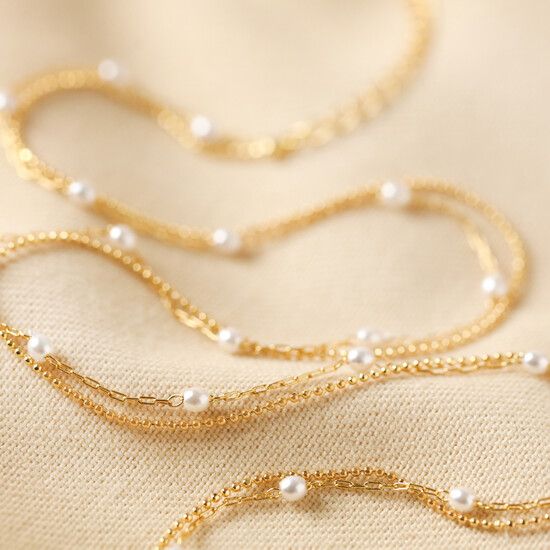 Lisa Angel Layered Seed Pearl Necklace 