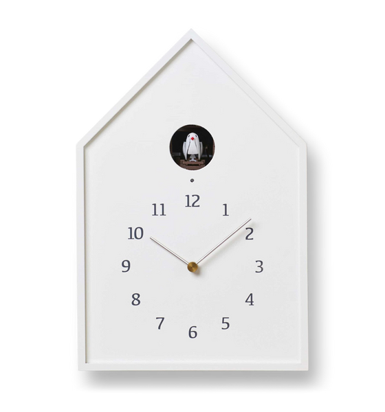 Lemnos Birdhouse Cuckoo Clock, White