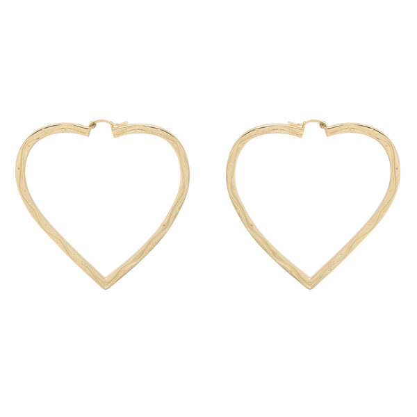 Anna + Nina Funky Love Hoop Earrings - Gold
