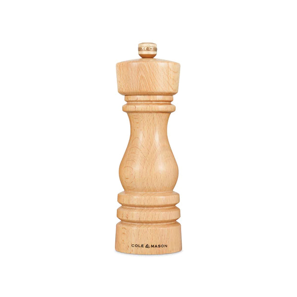 Cole & Mason London 18cm Pepper Mill In Stained Natural Beech Wood