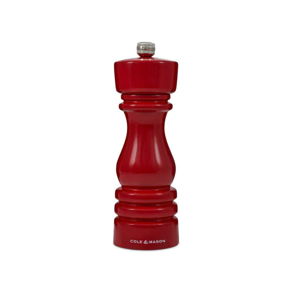 Cole & Mason London 180mm Pepper Mill In Red Gloss Wood