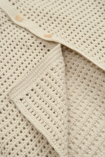 Trouva: Hand Crochet Wool Knit Shirt Light Khaki